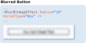 Screenshot: Blurred button using BlurBitmapEffect
