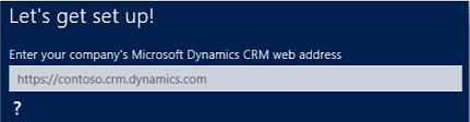 Dynamics 365 for tablets Let's get started screen for iPad