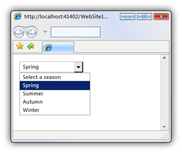 The Seasons.ascx drop-down box