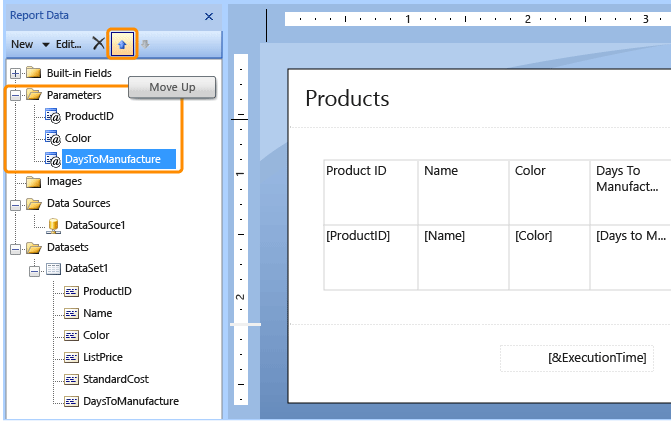 Report Data Pane