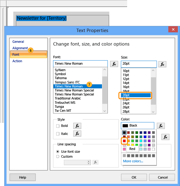 Text Properties