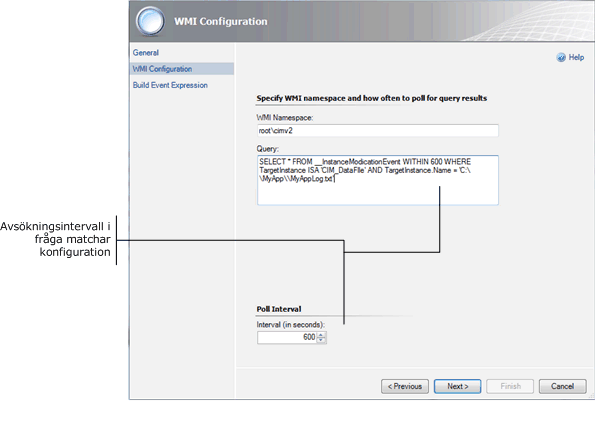 Avsökningsintervall WMI-datakälla