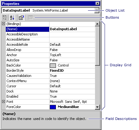 Properties Window Overview