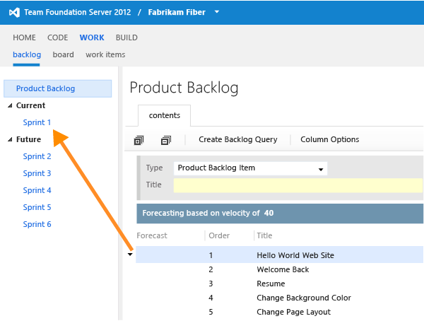 Add an item to a sprint backlog