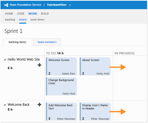 Move items to the appropriate column