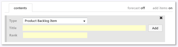 Backlog panel with Rank field added