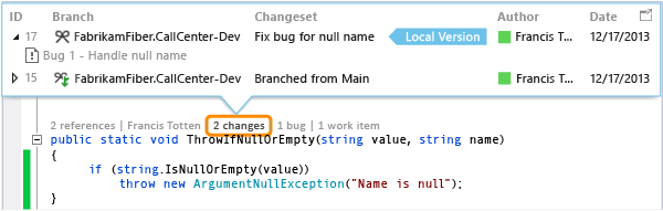 CodeLens: Change checked into another branch