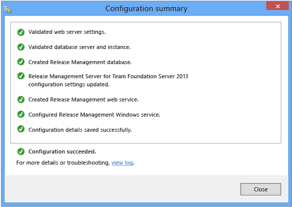 Configuration success!