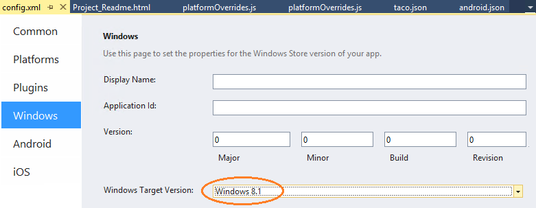 Configuring Windows in the Configuration Designer