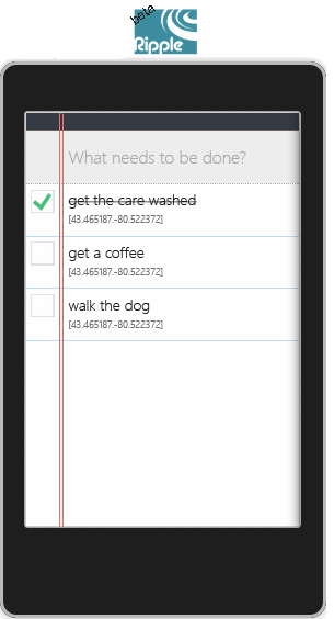 Running the ToDo List app on Ripple Emulator