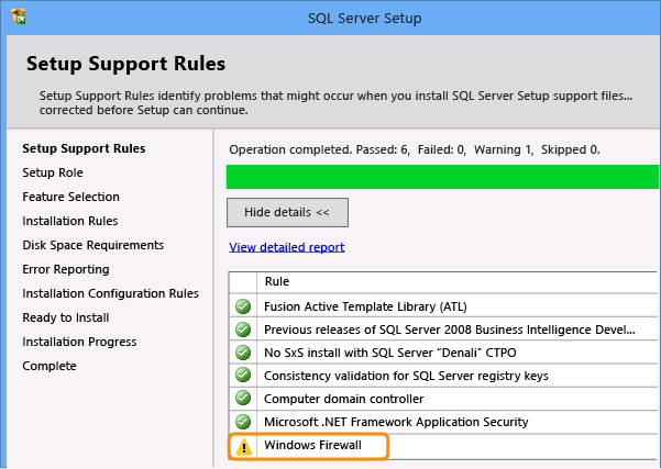 Windows Firewall warning