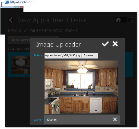 The Image Uploader dialog