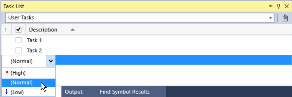 Visual Studio - Task List - Priority