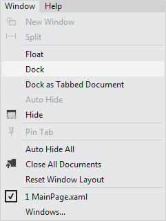 Window management commands in Visual Studio