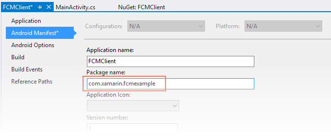 Setting the package name