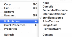 iOS project build action: BundleResource