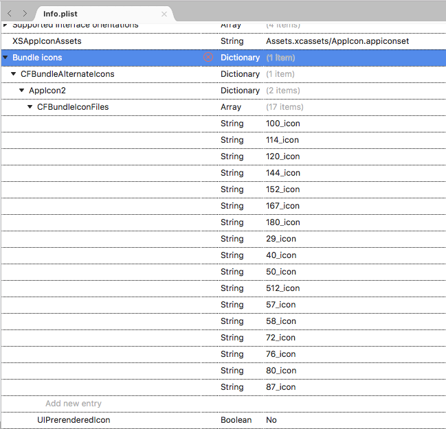 The completed Info.plist file