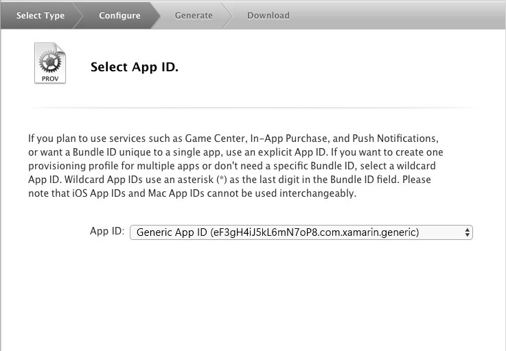 App ID selection