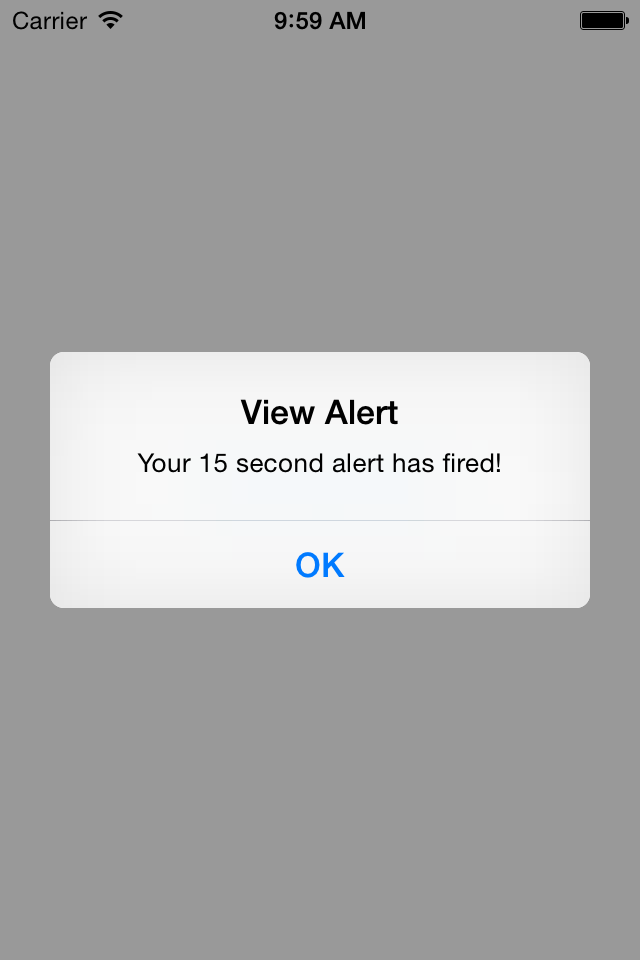 The notification alert dialog