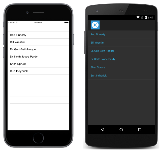 ListView using Data Binding