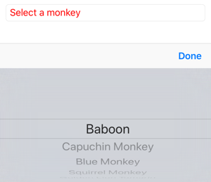 Screenshot of a Picker