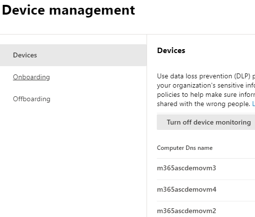 managed devices list.