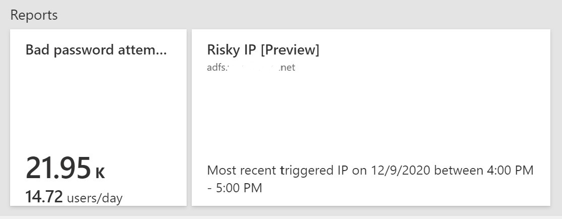 Skärmbild av exempel på riskfyllda IP-rapportdata.