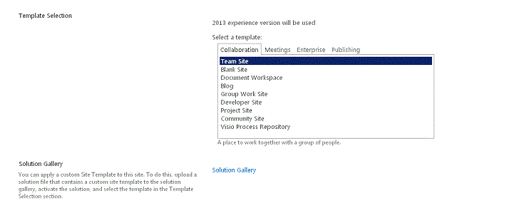 SharePoint site templates