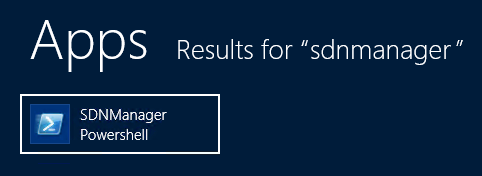 SDN Manager PowerShell location on Windows Start menu: