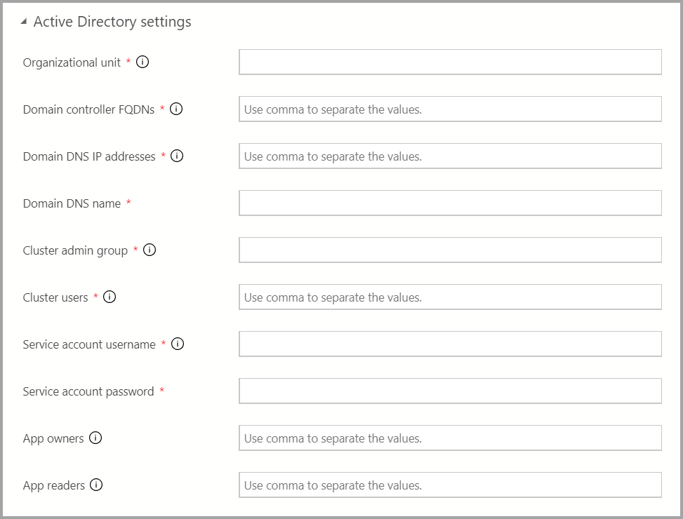 Active Directory settings