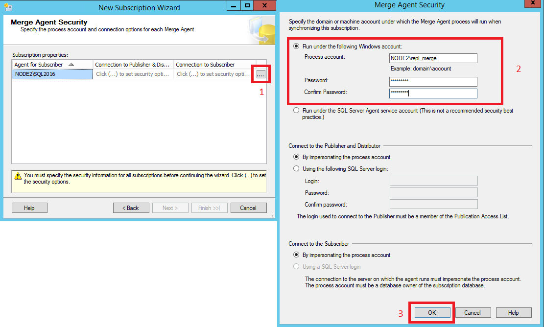 Selections for Merge Agent security