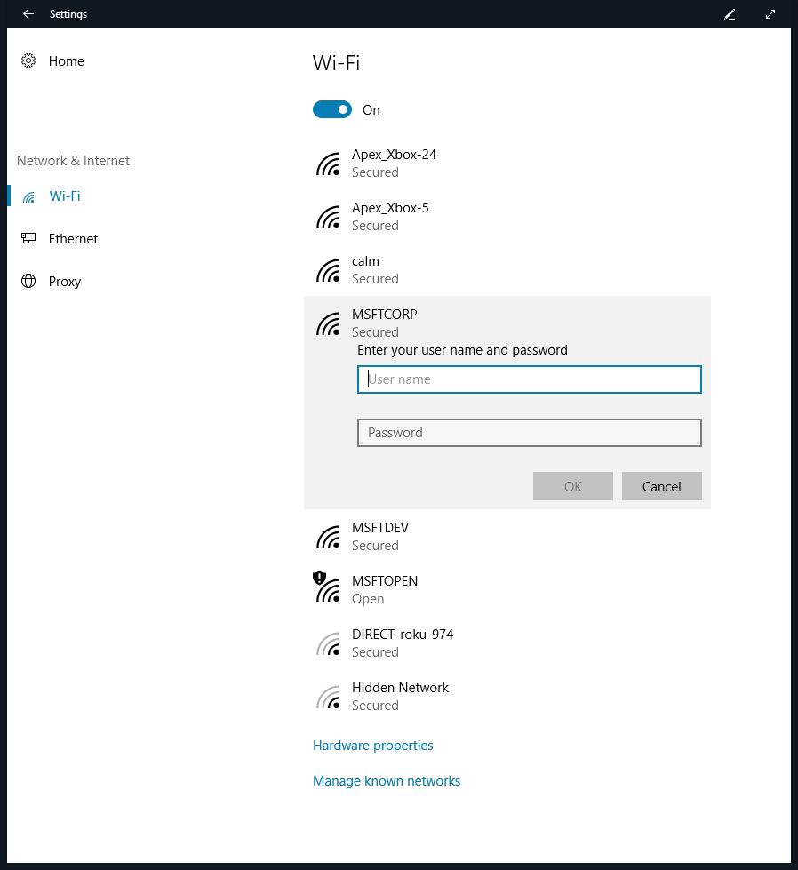 Image showing security key and password prompts for connecting to secured Wi-Fi.