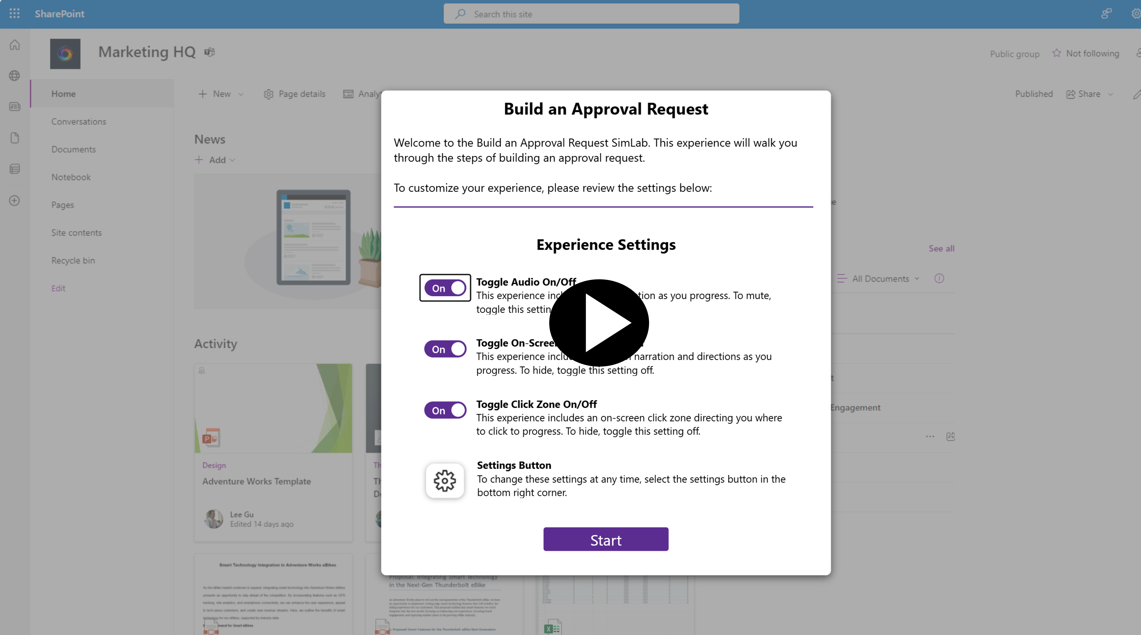 Screenshot of the simulation page build approval.