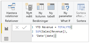 DAX-formel med extra radbrytningar från inskrivning av ALT-Enter.