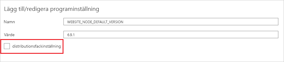 Screenshot of the toggle deployment slot setting in the Azure portal.