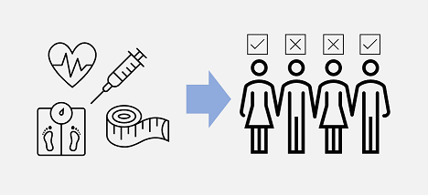 Illustration av medicinska diagnostikfunktioner som förutsäger diabetes.