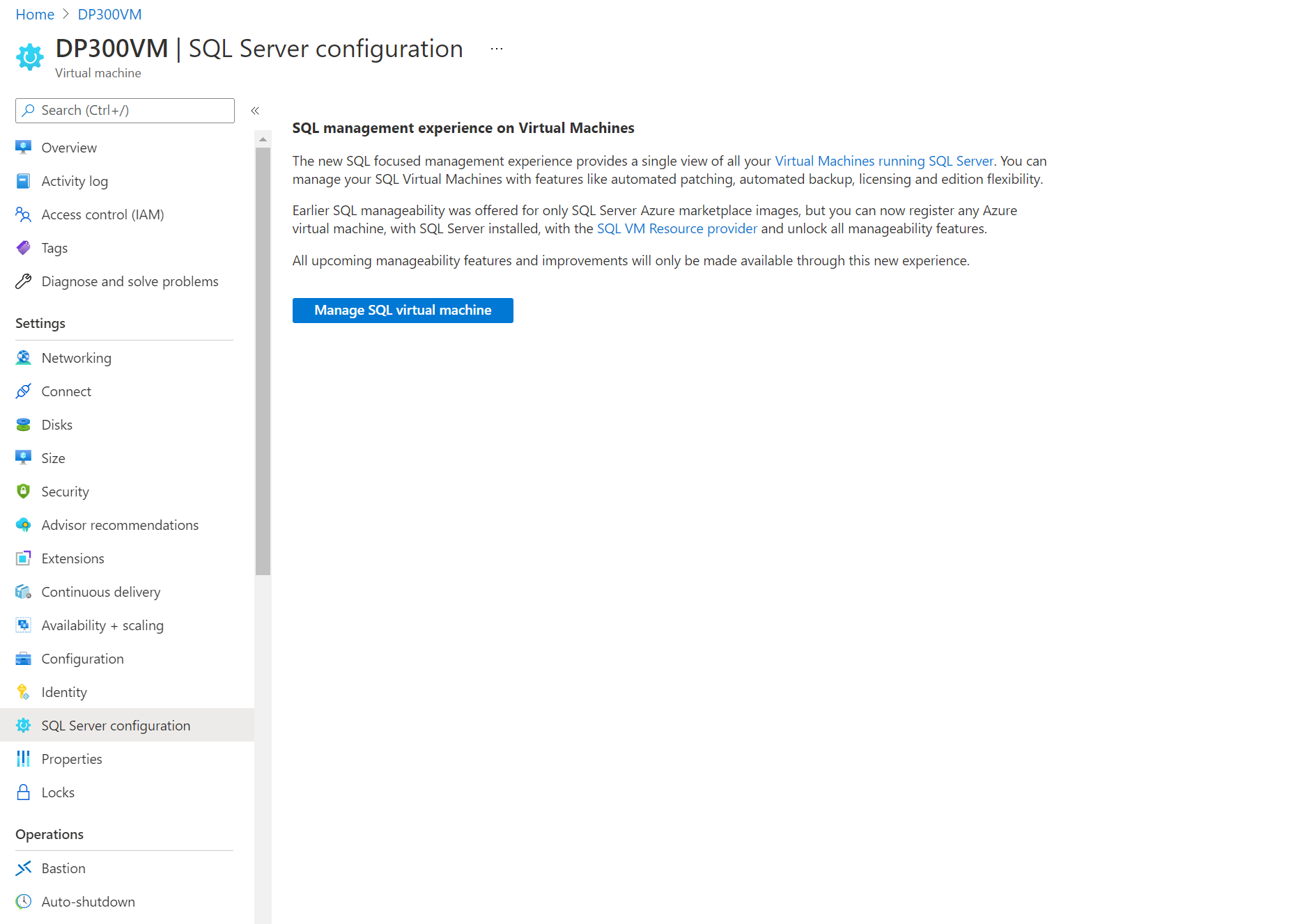 Skärmbild av anvisningar för registrering med SQL IaaS-agenttillägg.