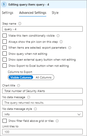 Screenshot of the Advanced settings tab, with the chart title.