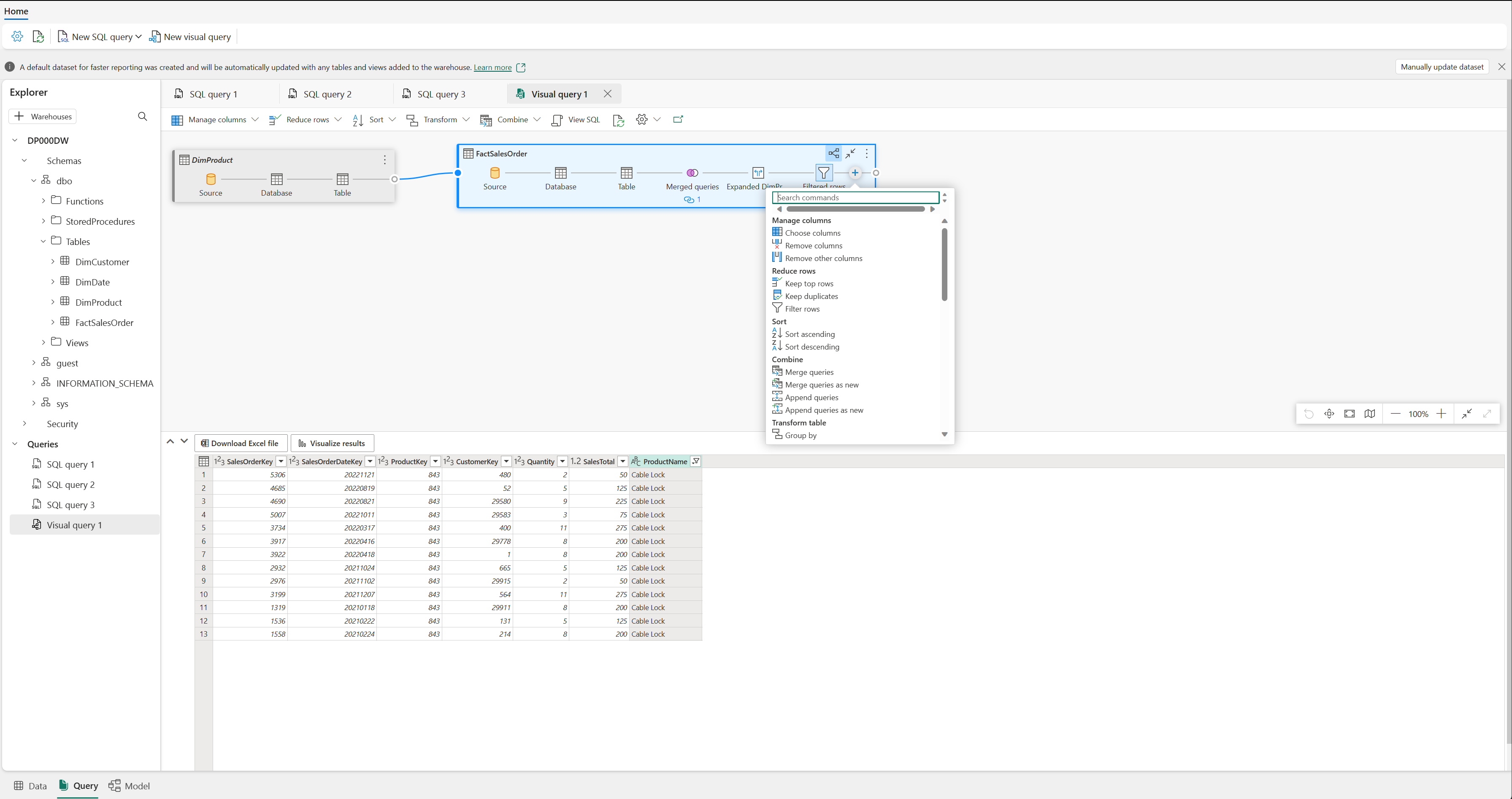 Screenshot of the Visual Query Editor.