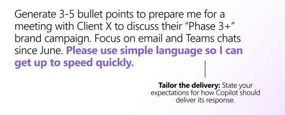 Diagram showing the fourth step in creating a prompt - tailor the delivery.