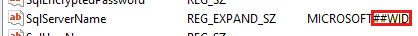 Skärmbild av SqlServerName-WID.