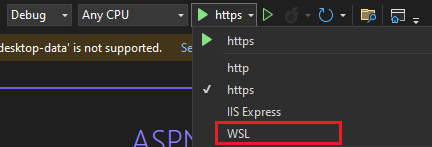 WSL-startprofil i startprofillistan