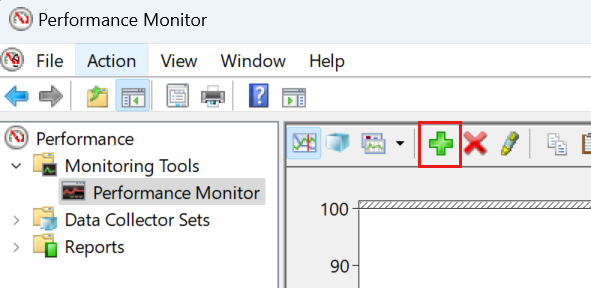 Screenshot showing how to add the User input Delay performance counter.