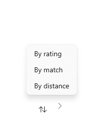 Example of a MenuFlyout for sorting options