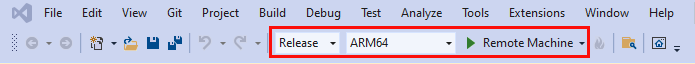 Skärmbild av inställningarna för Visual Studio-kompilering för om användaren bygger till HoloLens med wifi.