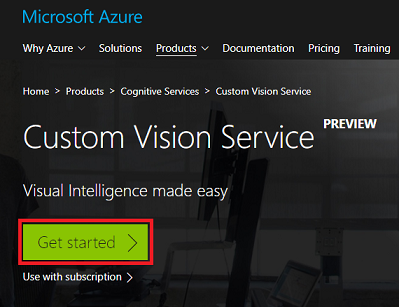 Kom igång med Custom Vision Service