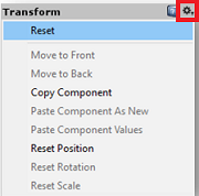 återställ transformering