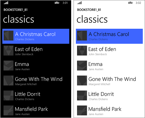 how bookstore1-81 looks on windows phone