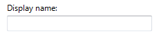 Screen shot of a text box with Display name label 