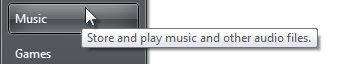 screen shot of tooltip: store and play music 